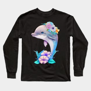 cute dolphin Long Sleeve T-Shirt